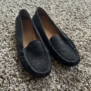 Grey Coach Suede Leather Slip-On Moccasins